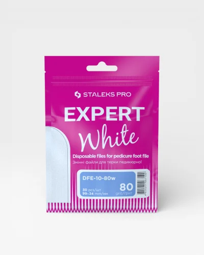 Lima Desechable para Pedicura Staleks Pro Expert White | 80 Grit