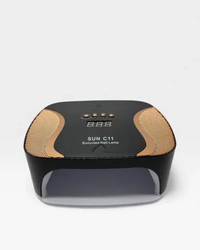 Lámpara led black gold negra con detalles dorados diseño profesional