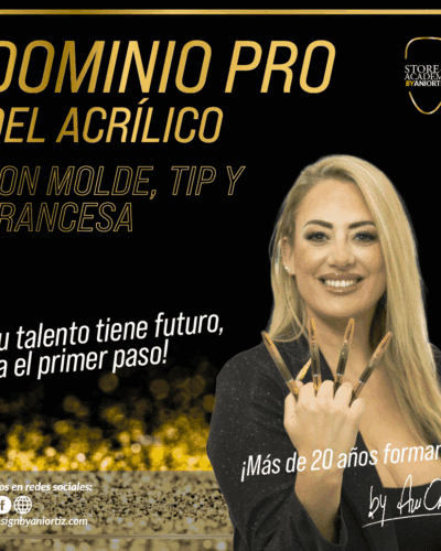 DOMINIO PRO DEL ACRÍLICO CON MOLDE, TIP Y FRANCESA