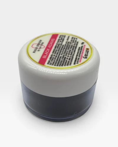 polvo acrílico black adams negro intenso textura ultra fina profesional