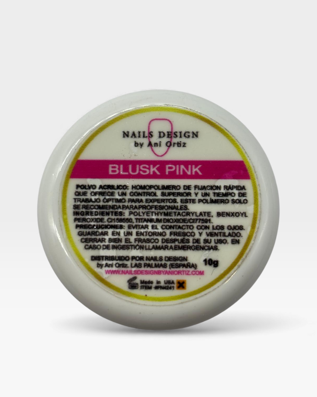 Polvo Acrílico Blusk Pink 10g | Rosa Elegante Profesional Premium - Nails Design by Ani Ortiz polvo acrílico blush pink 10g tono rosa textura ultra fina profesional