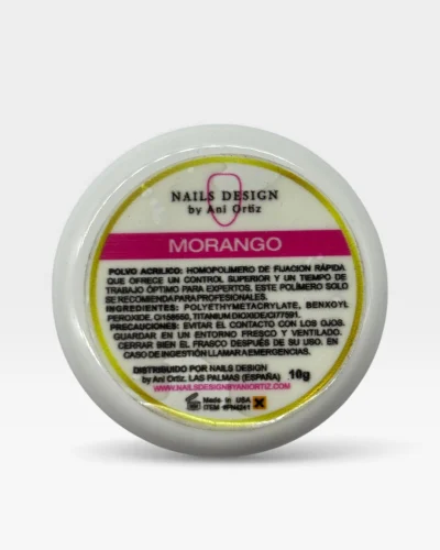 polvo acrílico morango 10g color intenso textura ultra fina profesional