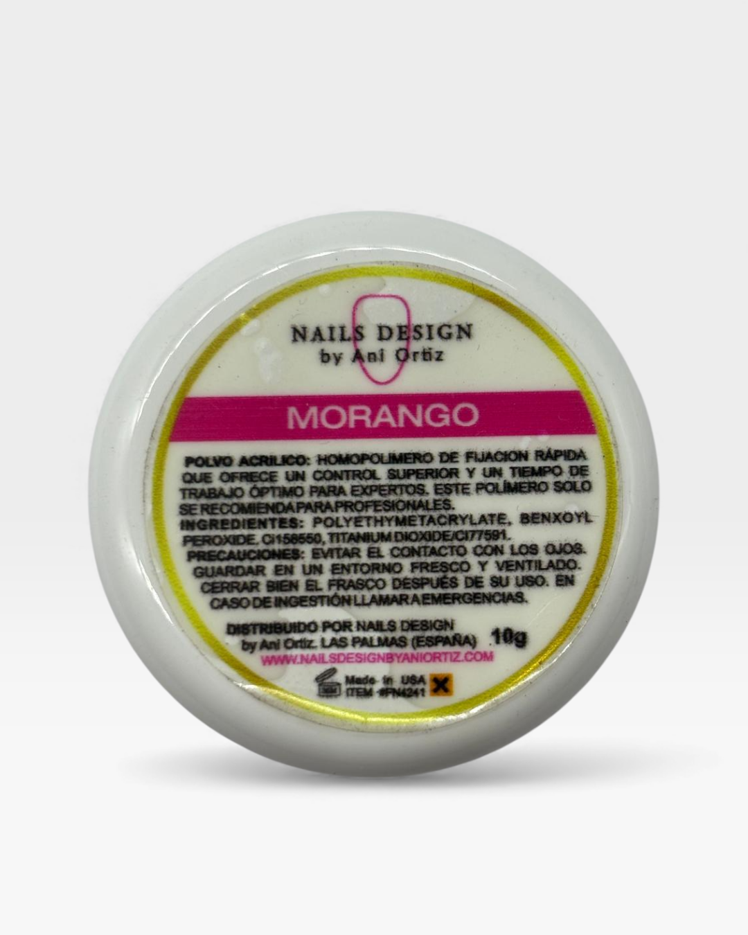 Polvo Acrílico Morango 10g | Color Intenso Profesional Premium - Nails Design by Ani Ortiz polvo acrílico morango 10g color intenso textura ultra fina profesional