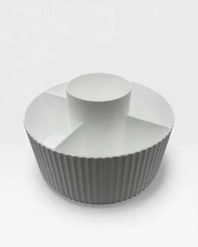 Organizador blanco giratorio uñas para pinceles y accesorios