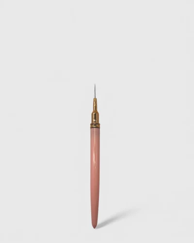 Pincel nail art 9 mm color rosa para diseño y decoración profesional de uñas.