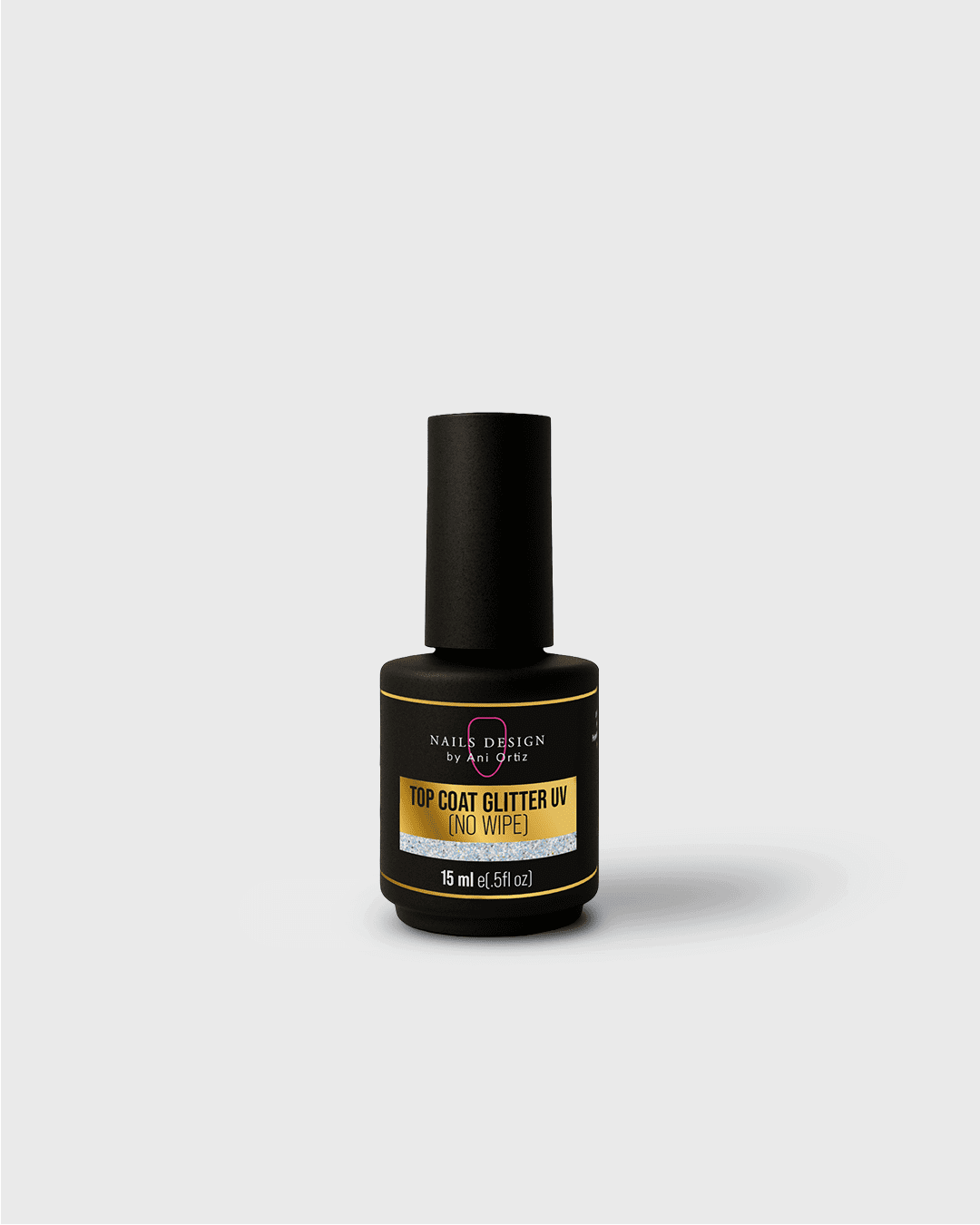 UV Top Coat Glitter 15ml no wipe | Brillo Profesional Extremo - Nails Design by Ani Ortiz uv top coat glitter no wipe con acabado de brillo extremo