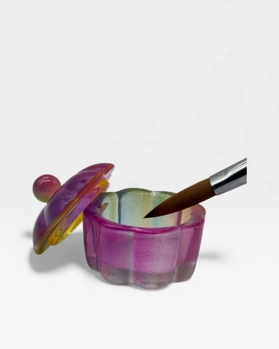 vasito godet Aurora con tapa para acrílico profesional